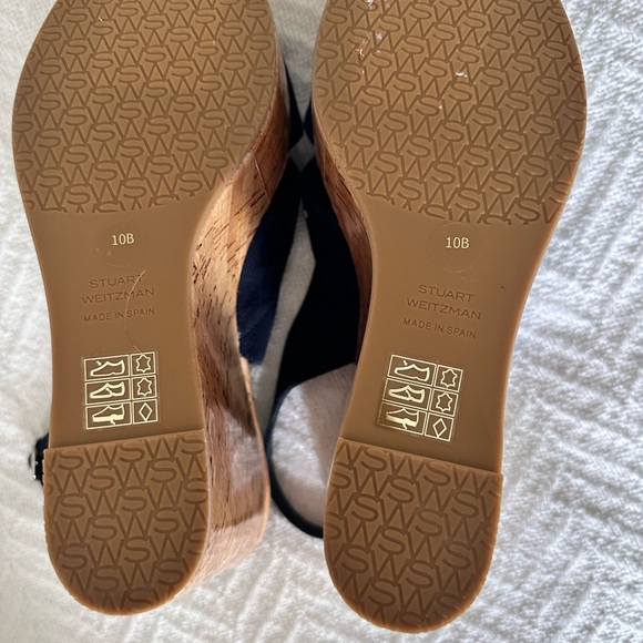 Stuart Weitzman Dark Blue Slingback Sandals - Picture 2 of 4